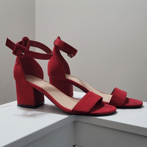 SWS Red Suede Heels - Picture 2 of 3